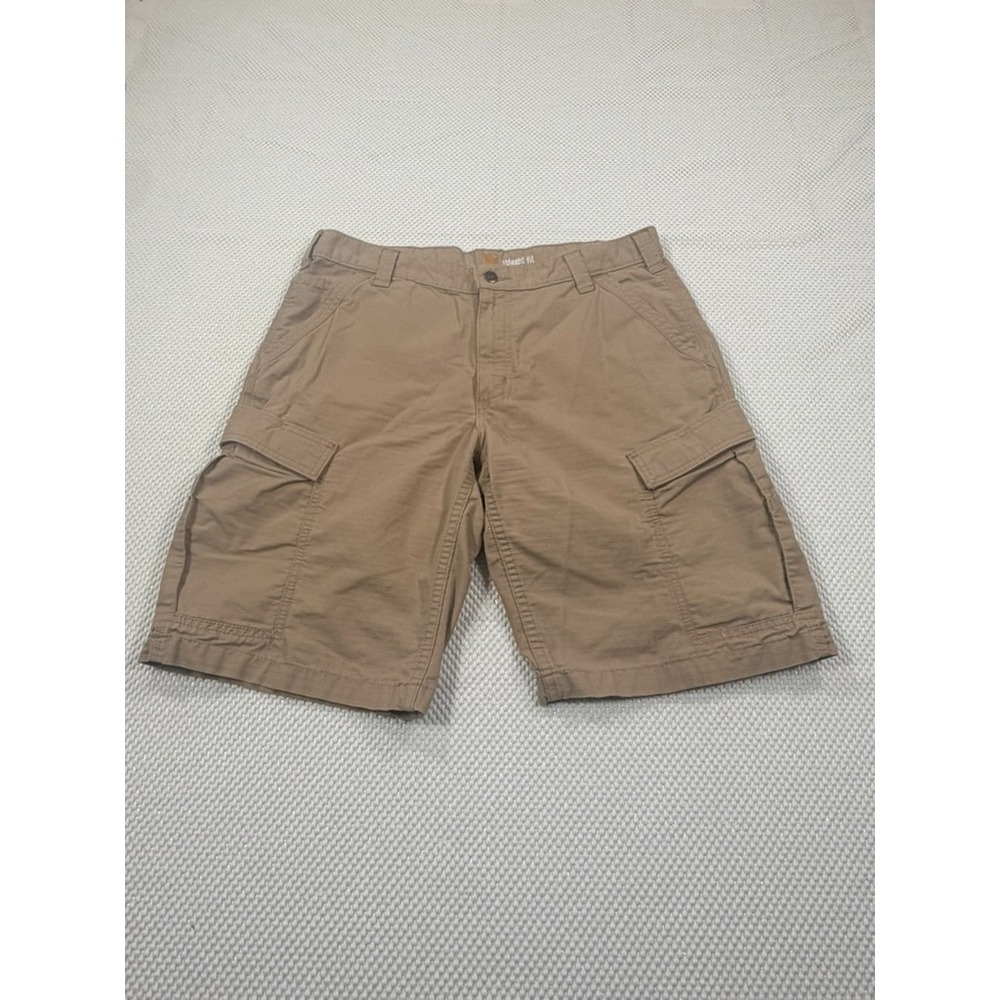 Carhartt Mens Relaxed Fit Ripstop Cargo Shorts Tan Khaki Size 36 Work Utility